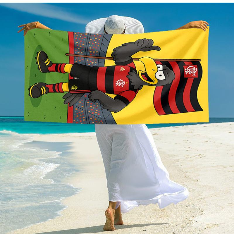 1pc Flamengo Mascot Stadium Cartoon Quick Dry Microfiber Bath Towel for Swimming Surfing Camping Unisex Holiday. SJT7201107