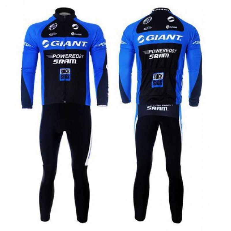Winter Thermal Fleece Cycling Set Long Sleeve Jersey Pants Road Mountain Bike