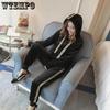 Warm Suit Women's Leisure Sports Suit Long-sleeved Plus Velvet Thickened Hoodie Women's Gold Velvet Hooded Sweater Two-piece Suit
