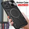 Magnetic  Slide Camera Protection 360 Rotate Kickstand Armor Ring Cover Case for IPhone 16 15 14 13 12 11 Pro Max XR XS 8 SE 7 Plus