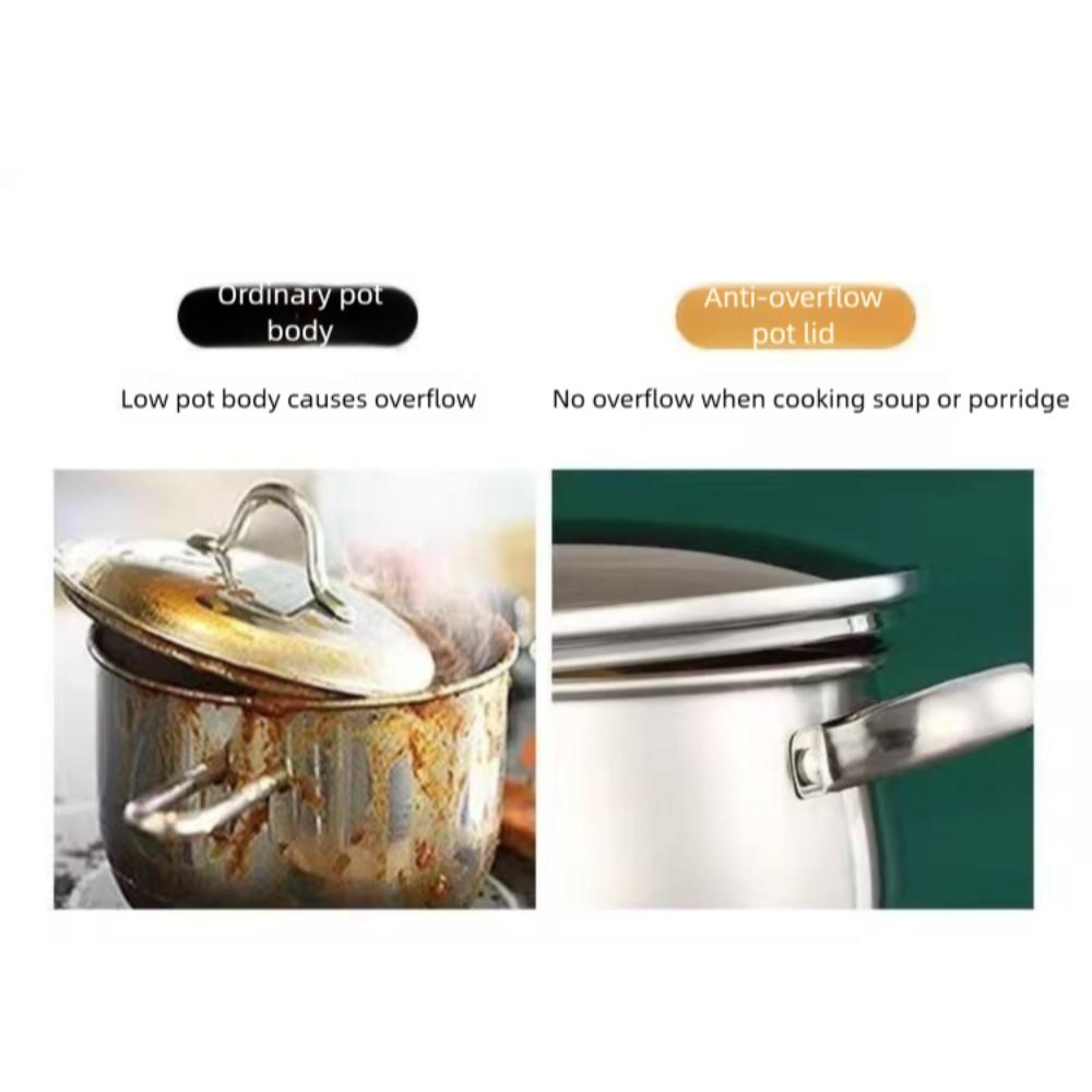 With Glass Lid Saucepan 24cm Outdoor Cooking Pot Thickened Soup Pot Induction Cooker Gas