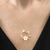 Magnolia Flower Bud Gold Color Flowers Silver Necklace