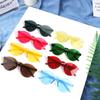 (Projector)Frameless Transparent Glasses Europe And America Candy Color Couple Sunglasses
