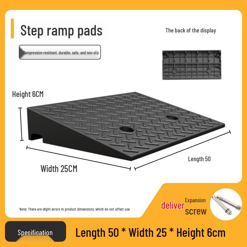 Rubber-Plastic Anti-Slip Speed Bump Curb Ramp Mat for Cars