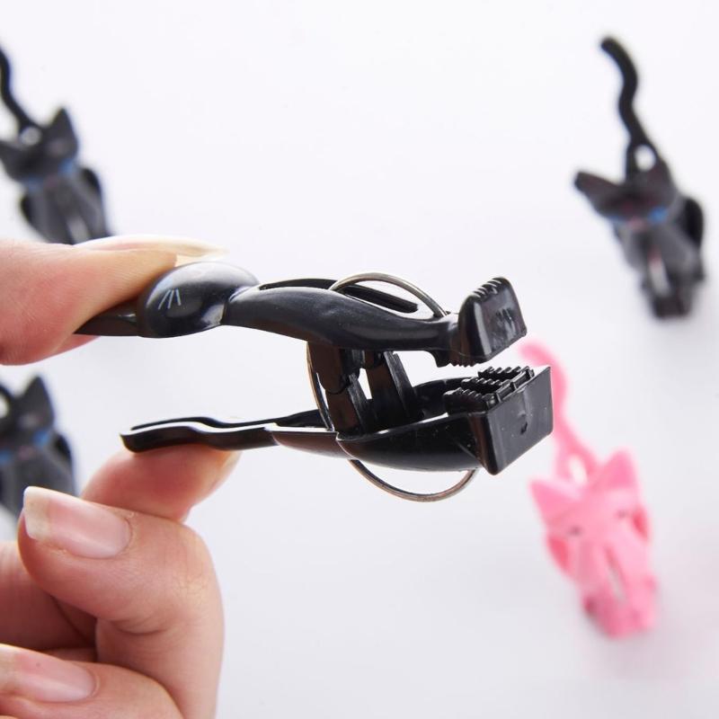 4 шт. Пластиковые прищепки для одежды с рисунком кошки, прищепки для белья, зажимы для пляжного полотенца, зажим для простыней и носков, ветрозащитные прищепки для стирки для дома