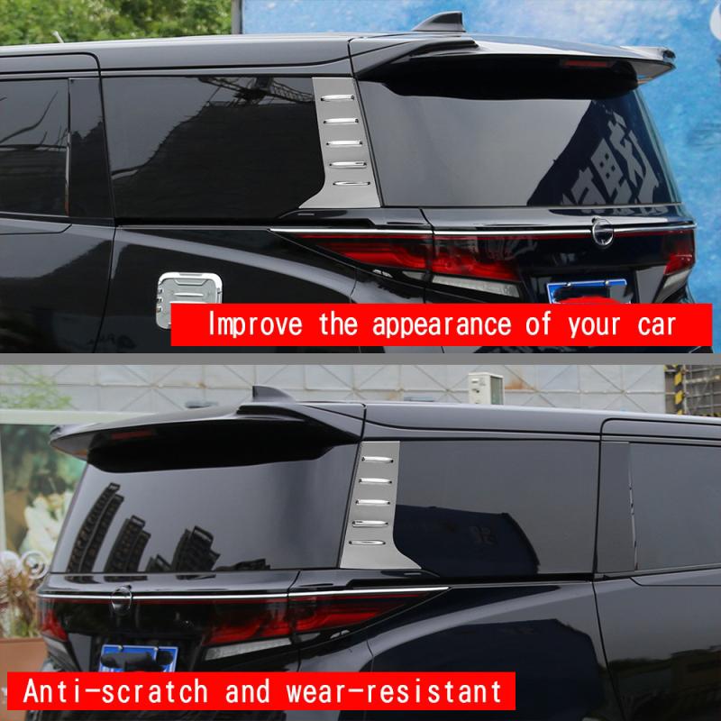 For Toyota Alphard Vellfire 40 Series 2024 ABS carbon Car Exterior Accessories A D Pillar Trim Rear Window Quarter Cover