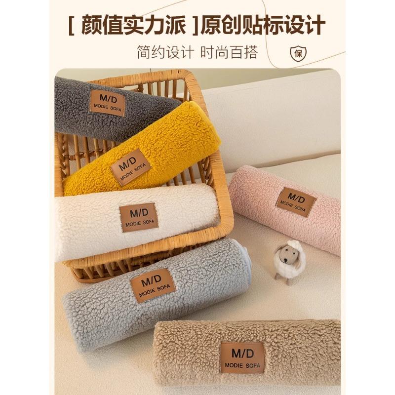 Зимняя подушка для дивана из овечьей шерсти, легкая роскошь, высокая категория, нескользящая подушка для сиденья, однотонный чехол для дивана, ткань-покрывало, отправляется по поручению других