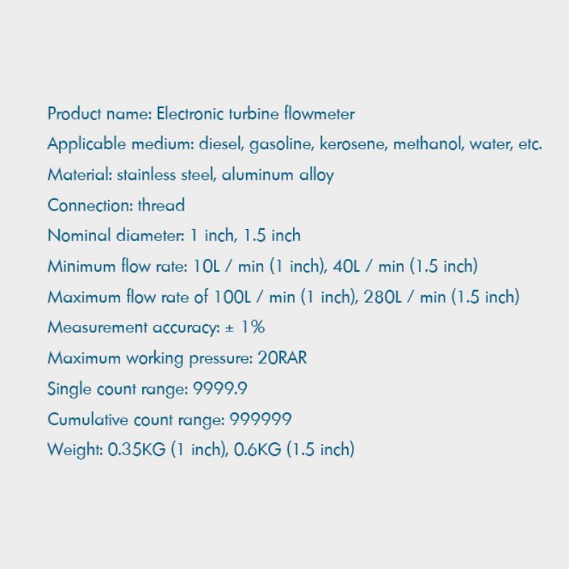 1 дюйм/1,5 дюймов турбинный расходомер воды с цифровым ЖК-дисплеем дизельный бензиновый расходомер резьбовой расходомер топлива