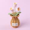2025 Tulips Crochet Flowers with Kintted Potted Kinttted Sunflower Pot Desk Accessories Handwoven Plant Pot Home Decor Gift
