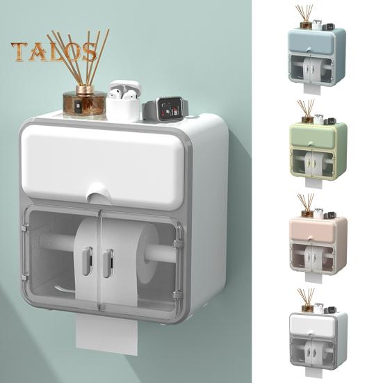 Tissue Organizer with Drawer Dustproof Modern Stylish Washroom Toilet Paper Holder Home Supplies