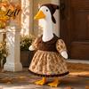 Porch Goose Costumes Thanksgiving Outfit Autumn Dress with Head Scarf Seasonal Outfit for 23 Inch Statue Outdoor Garden Yard Decor Lawn Clothes