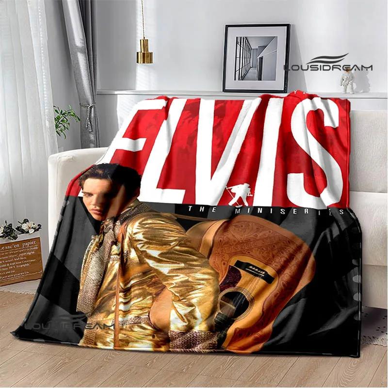 E-Elvis-Presley Retro print blanket blankets for beds Picnic blankets Flange blanket Soft and comfortable blanket birthday gift