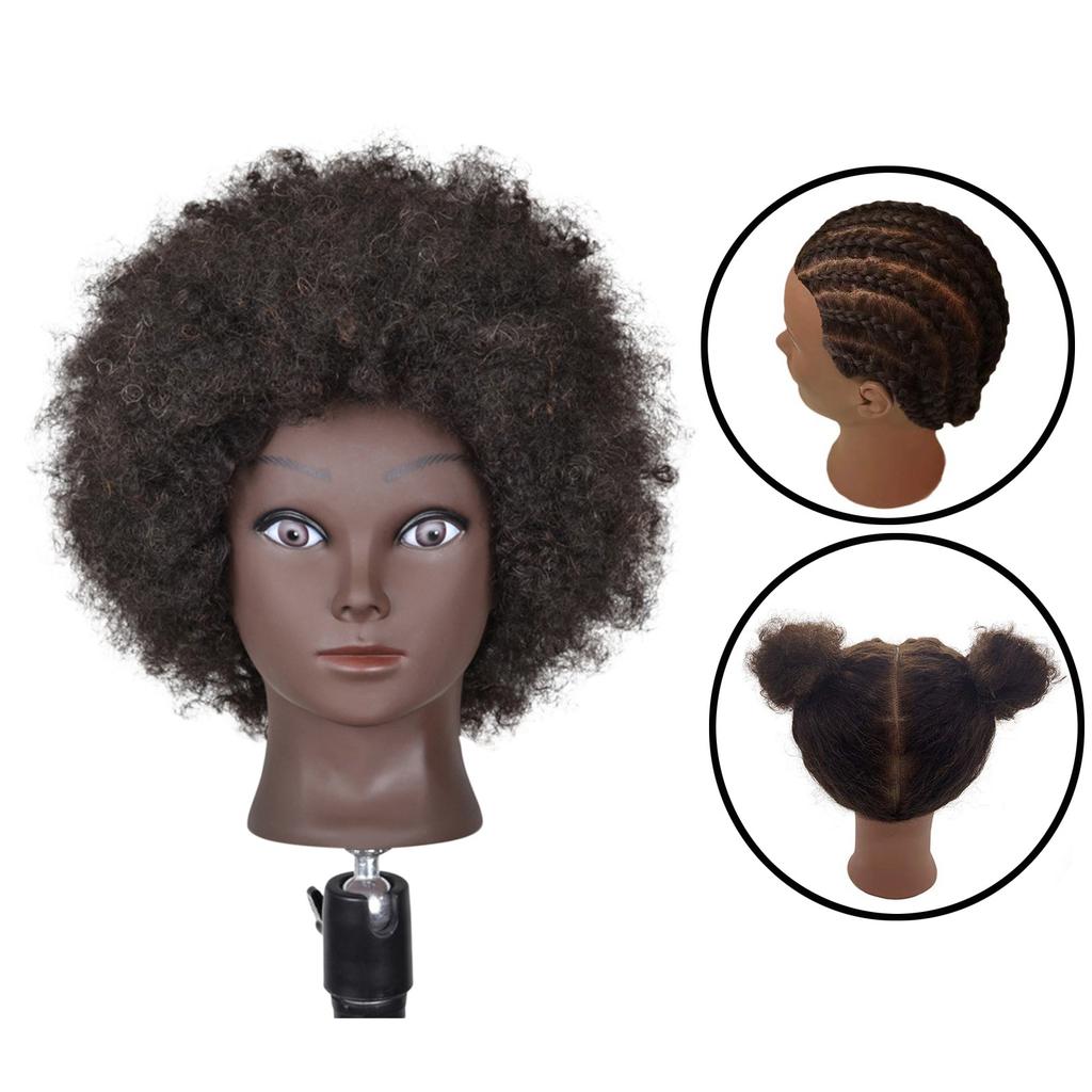American Mannequin Head Real Hair Manikin Head for Styling Black
