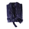 Unisex Winter Bathrobe Thick Warm Great Water Absorbent Solid Color Lace Up Long Sleeve Cardigan Lapel Pockets Knee Length Nightgown