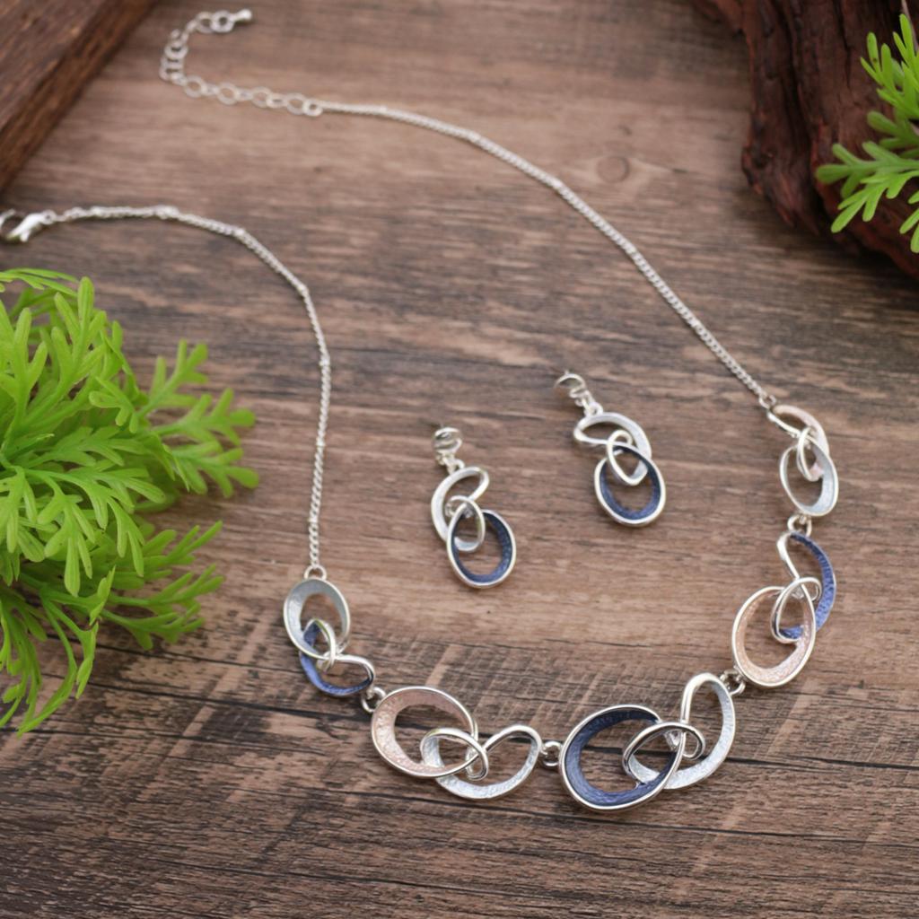 Новый цветной масляный полый геометрический набор сережек-гвоздиков и ожерелья, женская мода, высокое чувство, необычное ожерелье