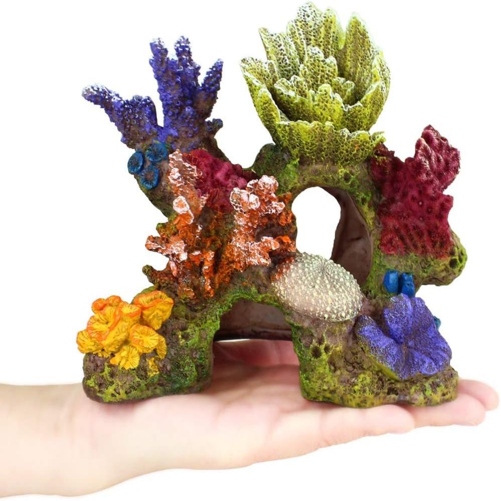 Fish Hideout Aquarium Decor Artificial Resin Fish Tank Decor Breed Coral Ornaments  Betta