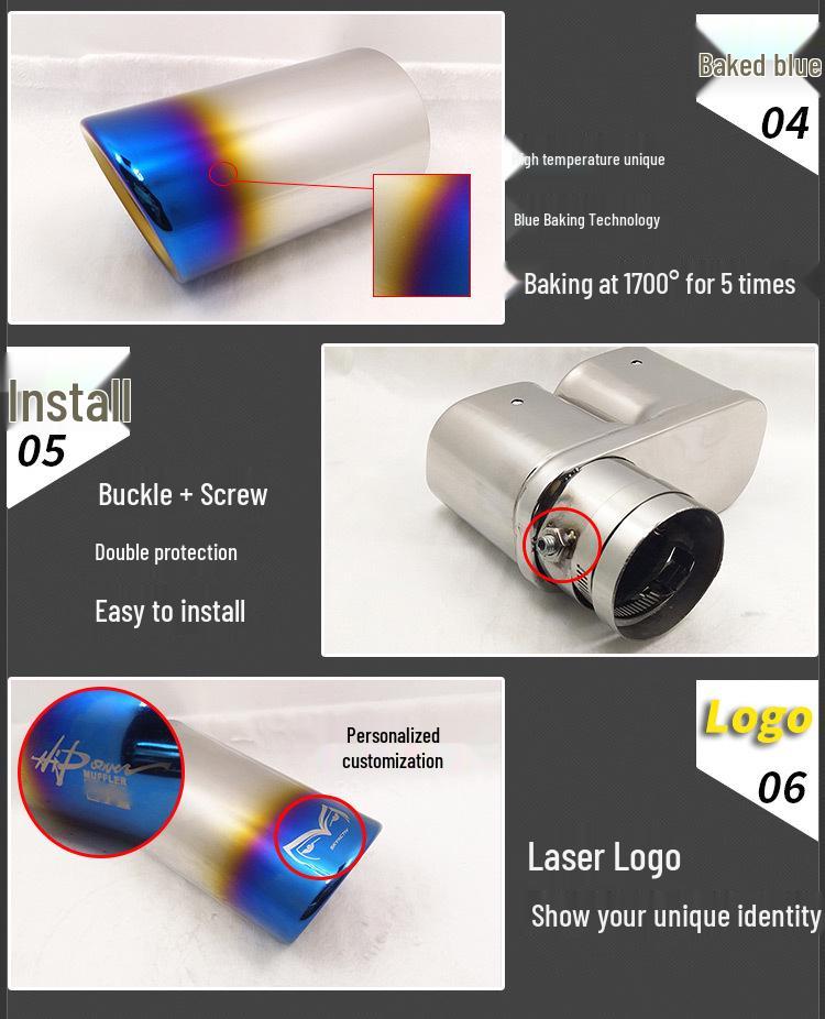 Stainless Steel Modified Exhaust Tailpipe for Octavia and Lavida