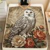 1PC Retro Parrot Peacock Print Flannel Blanket, High quality All Seasons, Home Decor, Warmth and Comfort, Perfect for Christmas Gifts
