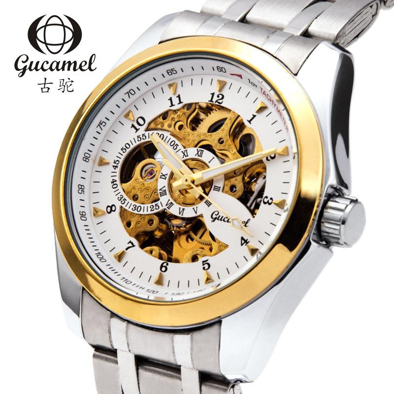 Мужские механические часы GUCAMEL, модные деловые механические часы, полые часы