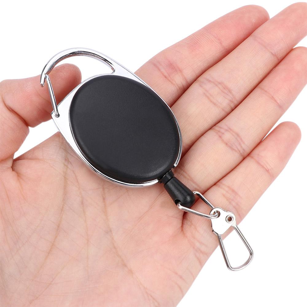 Tag Card Recoil ABS Anglers Keychain ID Lanyard Key Ring Retractable Pull Badge Reel Badge Holder