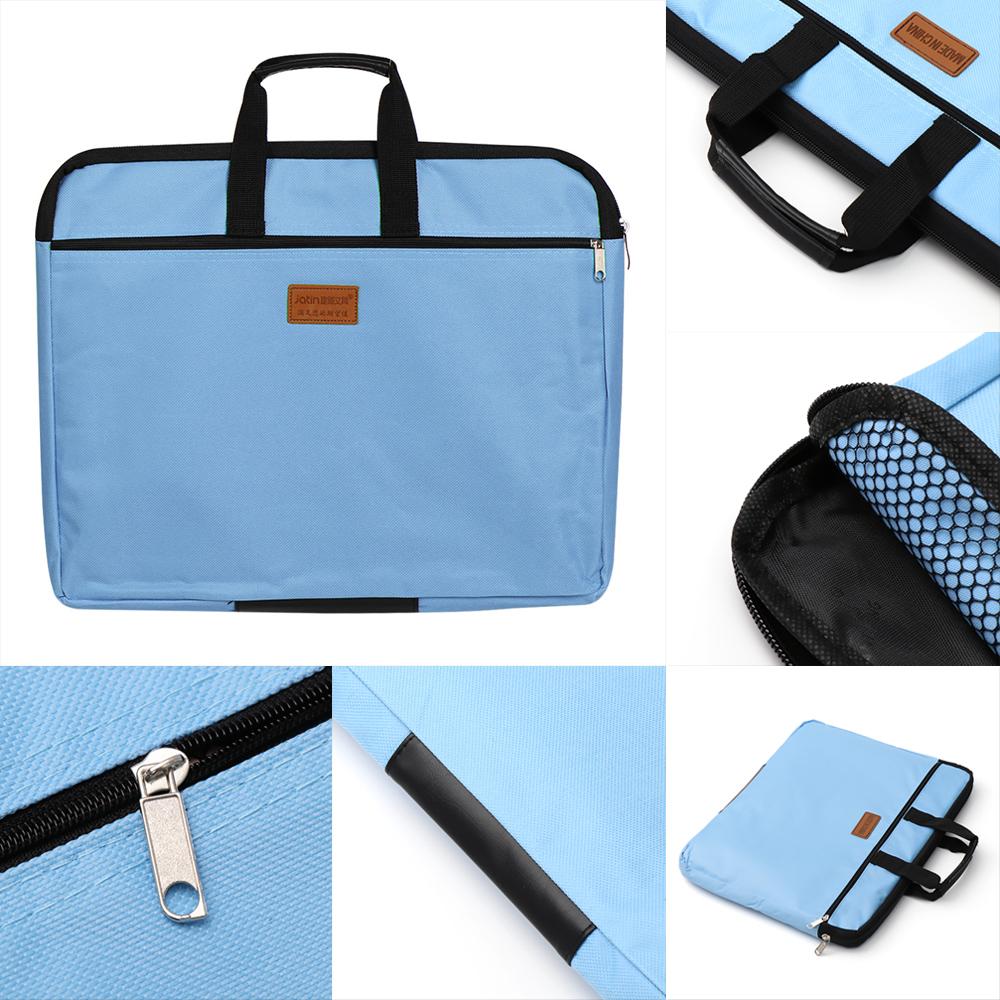 Business Documents Zipper A4 Size Durable Big Capacity Handbag Double Layers File Folder Files Bag
