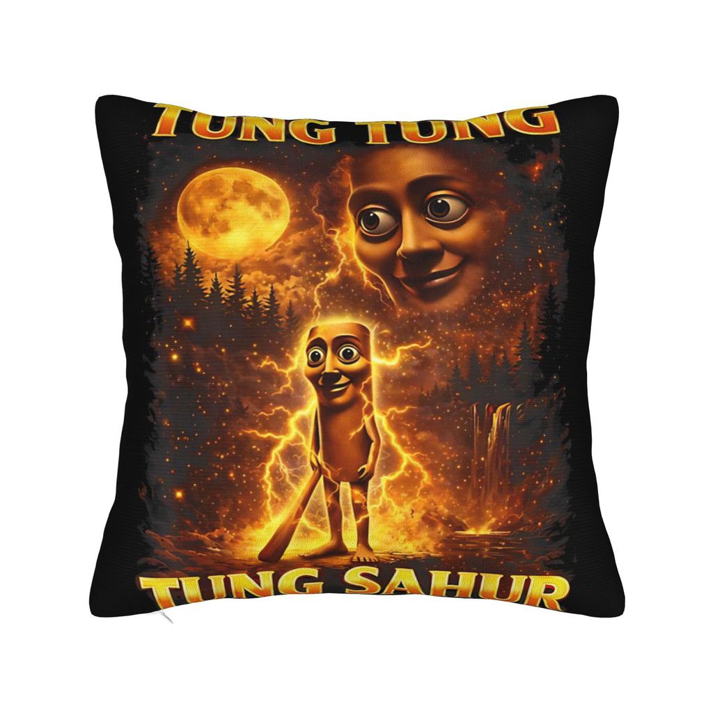 Tung Tung Tung Sahur Funny Meme Pillow Case  Graphic Pillow Cover For Wedding Party Home Decor Cute Funny Pillowcases