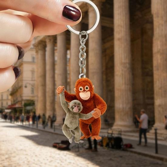 Keychain Pendant 2D Acrylic Long Arm Monkey Charm Key Chain Bag Wallet Charm Lightweight Backpack Accessories