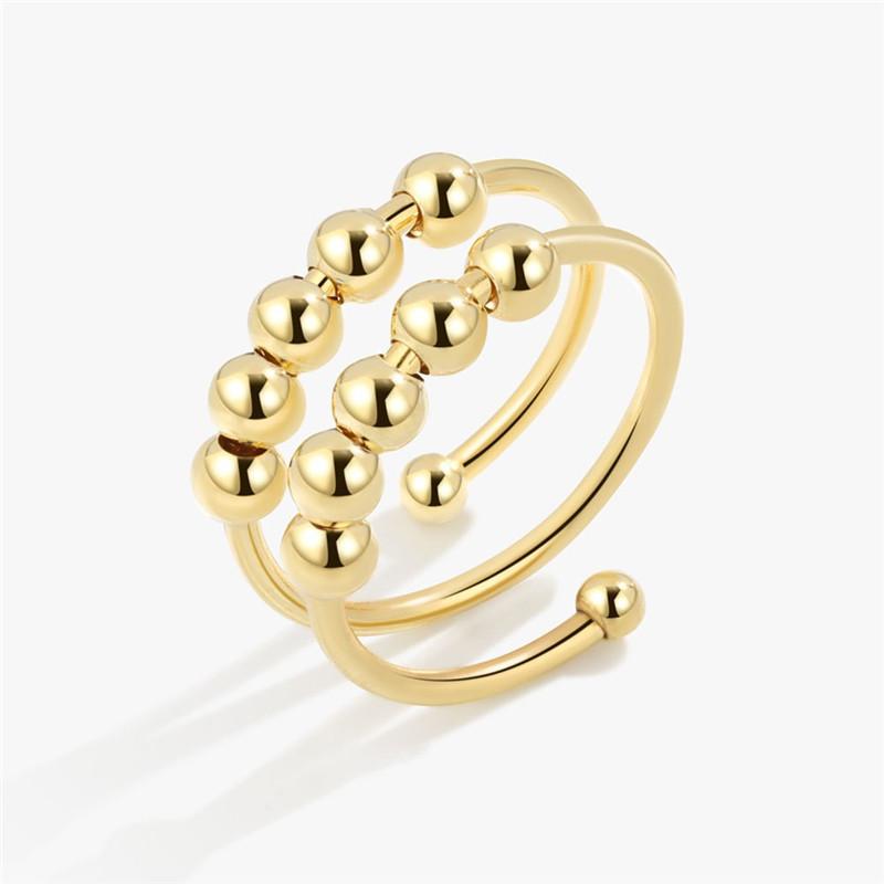 SMJEL Luxury Anti Anxiety Relaxing Women Ring Crystal Flower Dragonfly Butterfly Rings Rotating Fidget Spinner Ring Girl Wedding