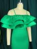 AOMEI Women Party Dress Ruffles Bodycon Sheath Spaghetti Strap Birthday Cold Shoulder Even Dresses
