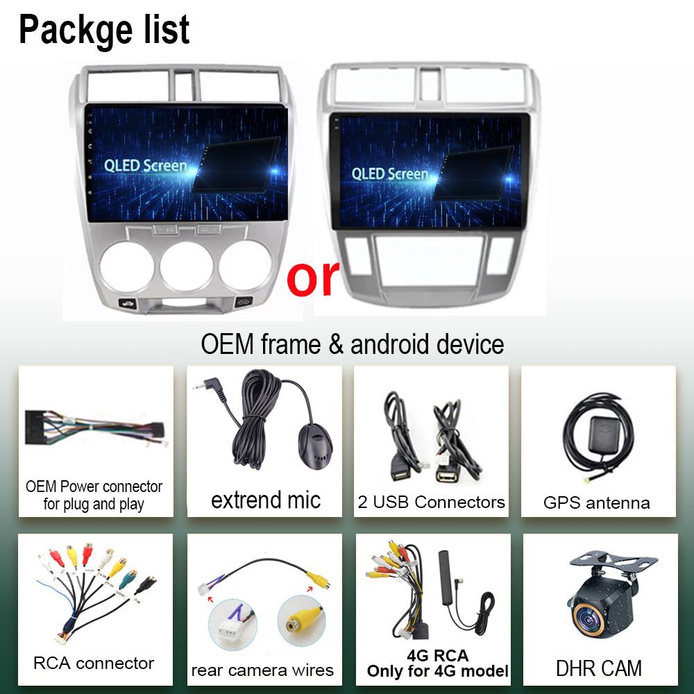 For Honda City 2008 -2013 Android 14 Auto GPS Navigation Car Radio GPS Multimedia Player QLED 5G WIFI BT No 2 din DVD HDR Screen