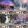Christmas Forest Snow Scene Tapestry Tree Wall Hanging Living Room Bedroom Dormitory Home Decoration
