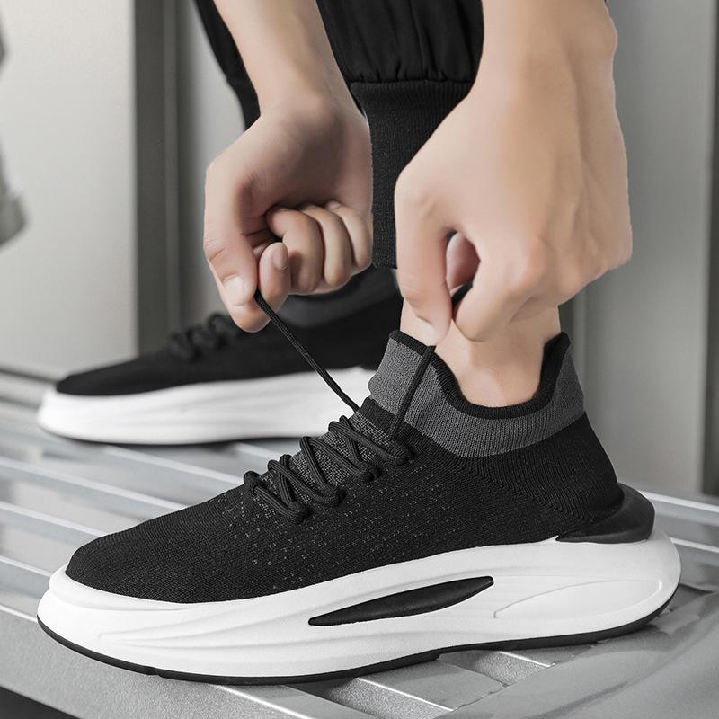 2025 Новые осенние дышащие сетчатые кроссовки Fly Woven Autumn для бега, повседневные кроссовки с мягкой подошвой для мужчин, мужская обувь