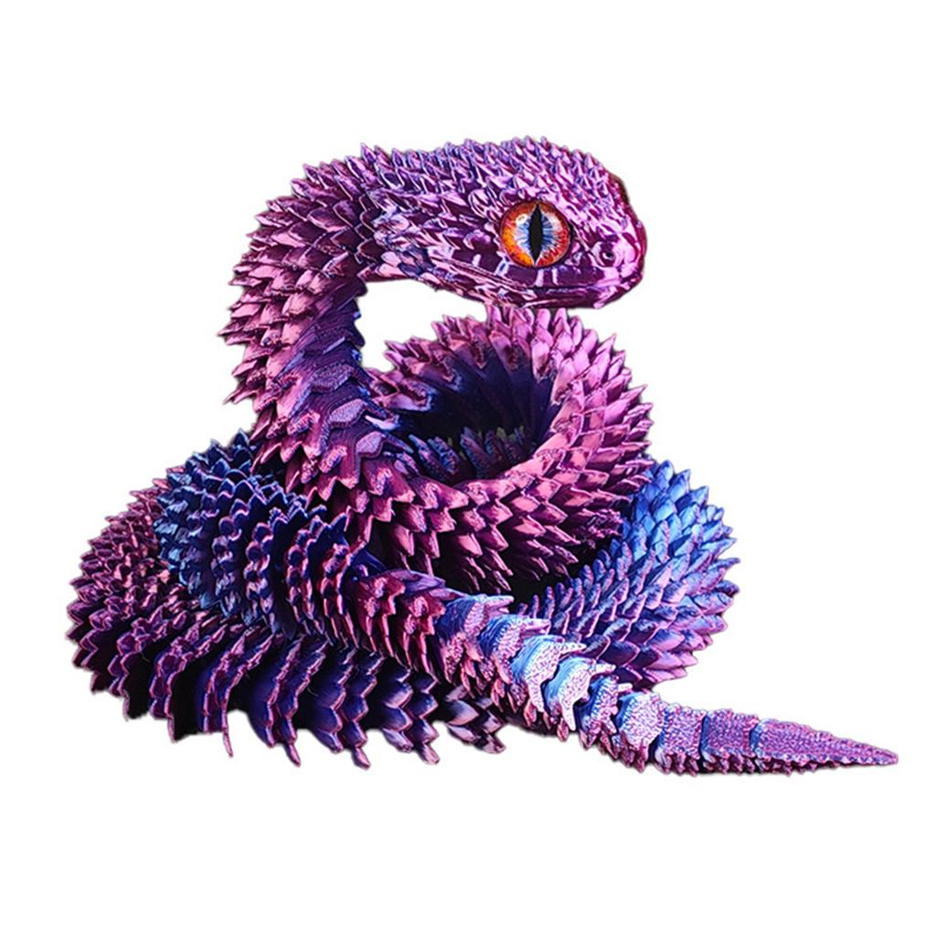 60Cm 3D Printed Snake Rotatable Joints Snake Figurines Creative Home Office Desktop Crafts Ornament New Year Crafts Gift