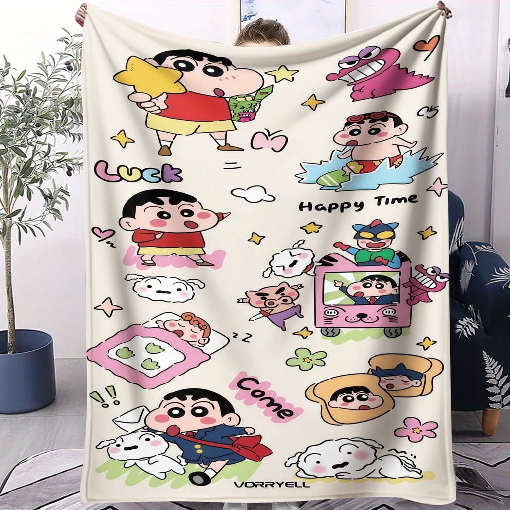 Crayon Shinchan Japanese Kawaii Blanket Soft Comfortable SkinFriendly For Bed Bedroom Dorm Sofa Office Car Lunch Camping Gift