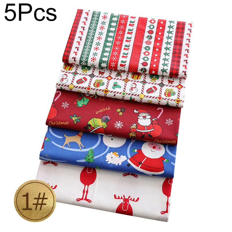 5pcs/Lot Sewing Quilting Fabrics Handmade Material Printed Cloth 25x25cm Patchwork DIY Christmas Series Cotton Fabric