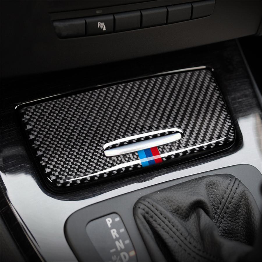 Carbon Fiber Interior Car Storage Box Panel Trim Cover Decal For BMW E90 E92 E93
