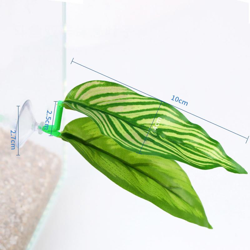 1 Pc Green Leaf Hammock For Betta Fish Stress-Reducing Aquarium-Safe Decor With Suction Cup For Fish Tank Fake Plants Decoration