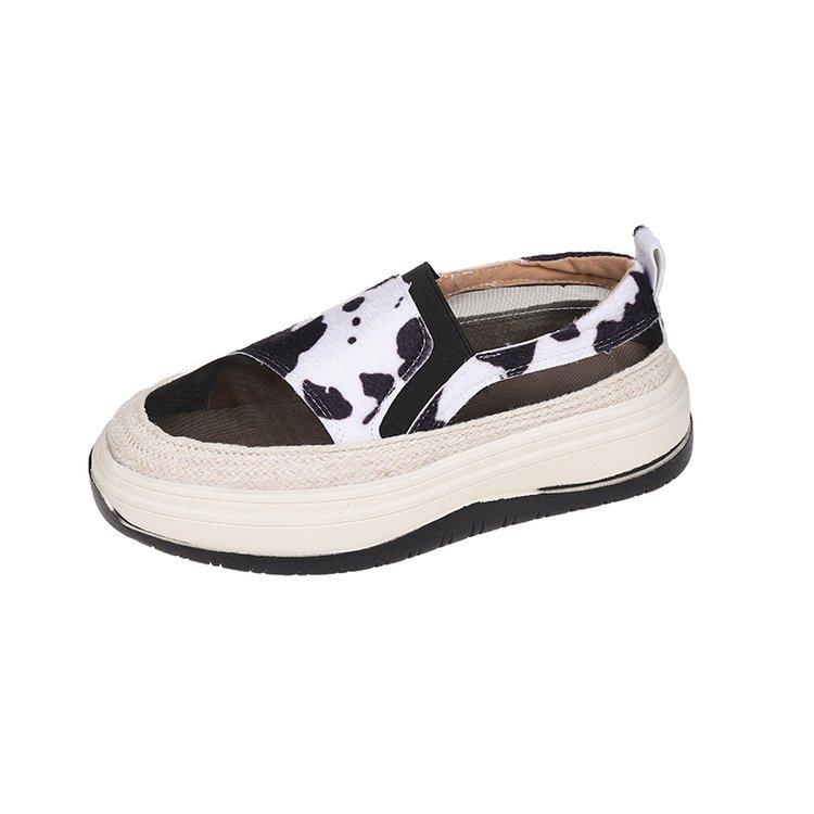 Женские туфли с круглым носком, суперплоские, на высокой платформе, повседневные, летние, модные женские мокасины без застежек, кроссовки 2024