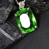 Кулон из стерлингового серебра 925 пробы с зеленым изумрудом, огранка «кушон», натуральные камни 91,2 карата, СЕРТИФИЦИРОВАННЫЙ my-399-k