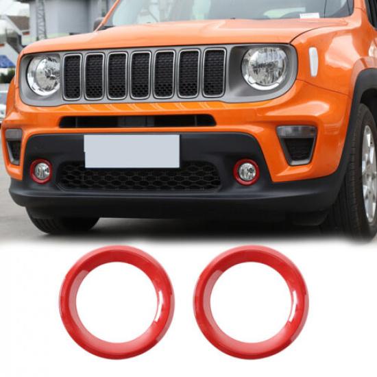 Front Fog Light Cover For Jeep Renegade + Exterior Accessories Red Bezel