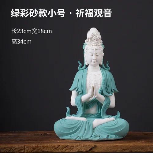 Керамическая скульптура Цзин Сы Гуань Инь. Крупногабаритная трехмерная скульптура ручной работы. Высококачественные аксессуары для украшения дома.