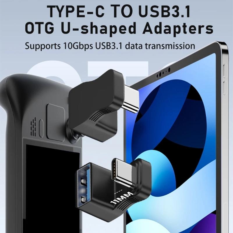 90/180 Degree U-shaped USB 3.1 Type C Male to Female Adapter 4K60HZ 10Gbps Fast Charging USB C Charging Converters
