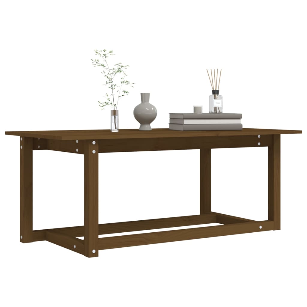 Coffee Table Honey Brown 110x55x45 cm Solid Pine Wood