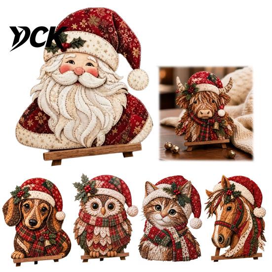 Textured Fabric Ornament Making Kits Christmas Patchwork DIY Kit, Santa Snowman Tree Vintage Projects Holiday Sewing Craft Kit for Adults,