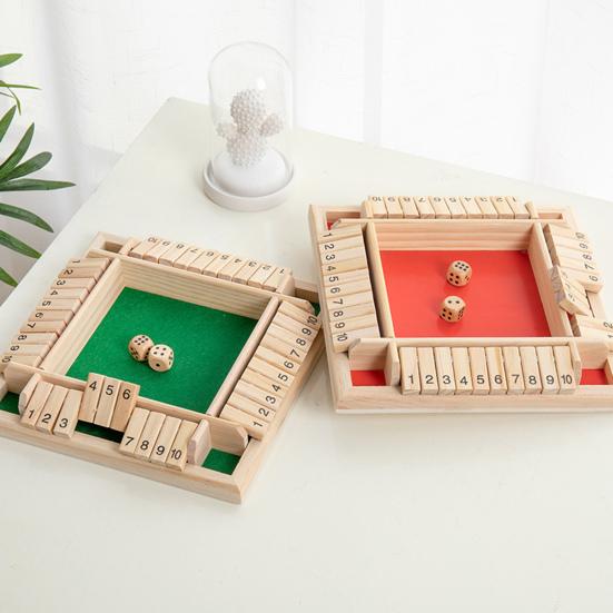 Настольная игра Shut The Box Обучающая игра в кости Стратегическая игра 2-4 игрока Дети Взрослые Семейный вечер Вечеринка Интерактивная деревянная игрушка Закрой коробку