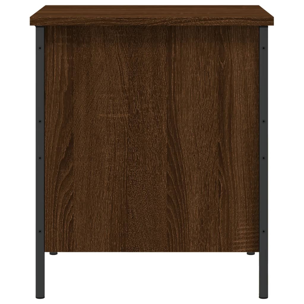 Storage Bench in Brown Oak Look 40 x 42.5 x 50 cm Wood Based Panel