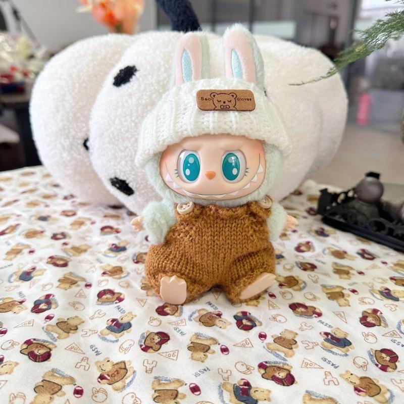 Suitable for V1 V2 V3 Labubu Doll Clothes Set Cute Doll Overalls DIY Clothing Accessories Children's Toys Birthday Gift Sitting at a Party for Suits