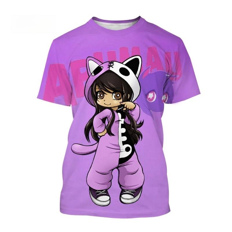 Летний топ с круглым вырезом и 3D-принтом в стиле каваи Ifuma, модная повседневная женская футболка с коротким рукавом