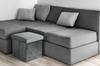 Folding velvet pouf DIEGO graphite VELVET size L