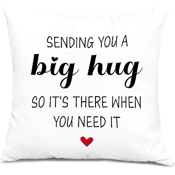 Hug This Pillow Until You Can Hug Me Pillow Covers 18x18, Cute Penguin Gifts, I Love You Gifts for Daughters Sons Kids from Dad Mom Parents,